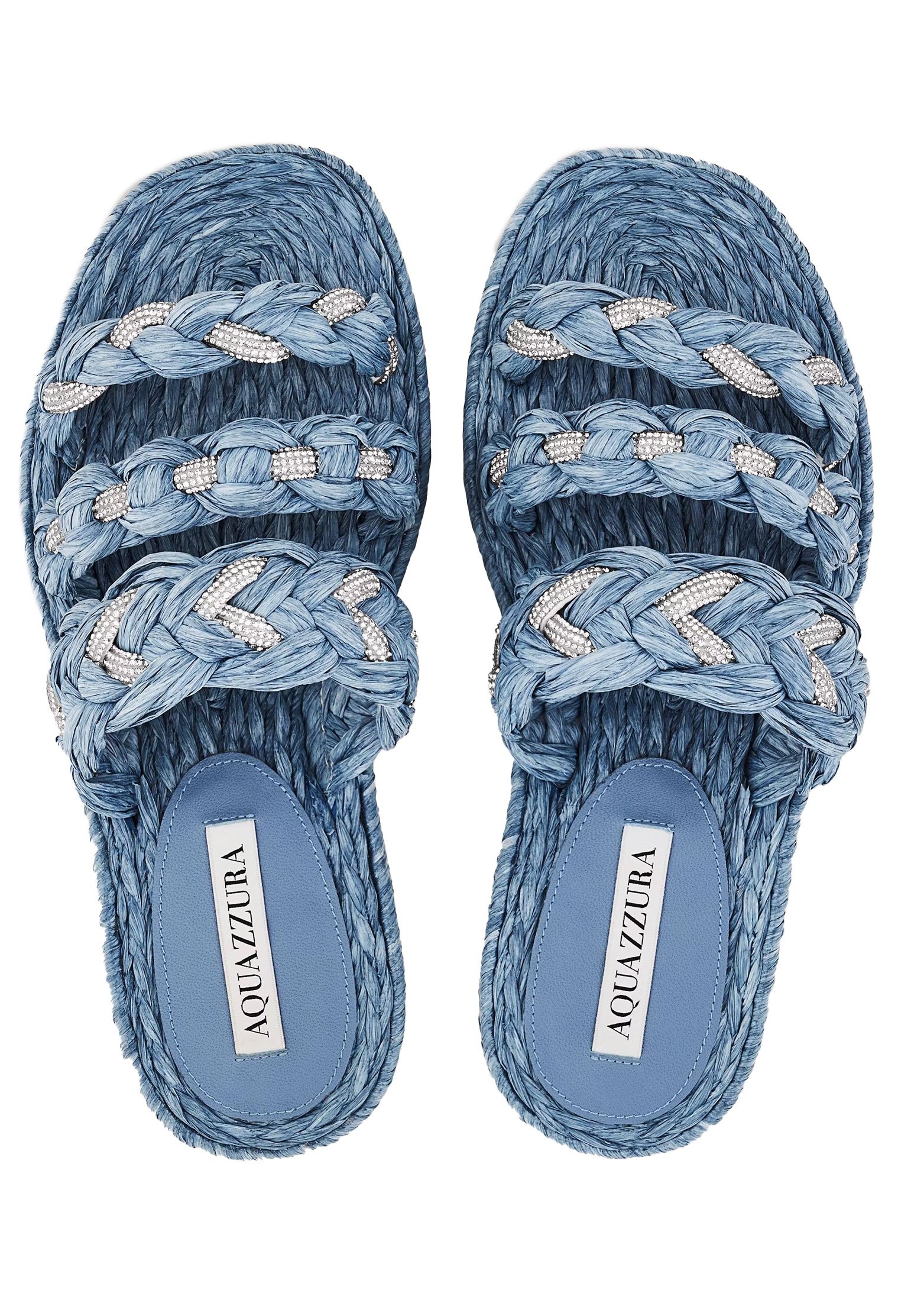 Flat shoes AQUAZZURA Color: blue (Code: 3795) in online store Allure