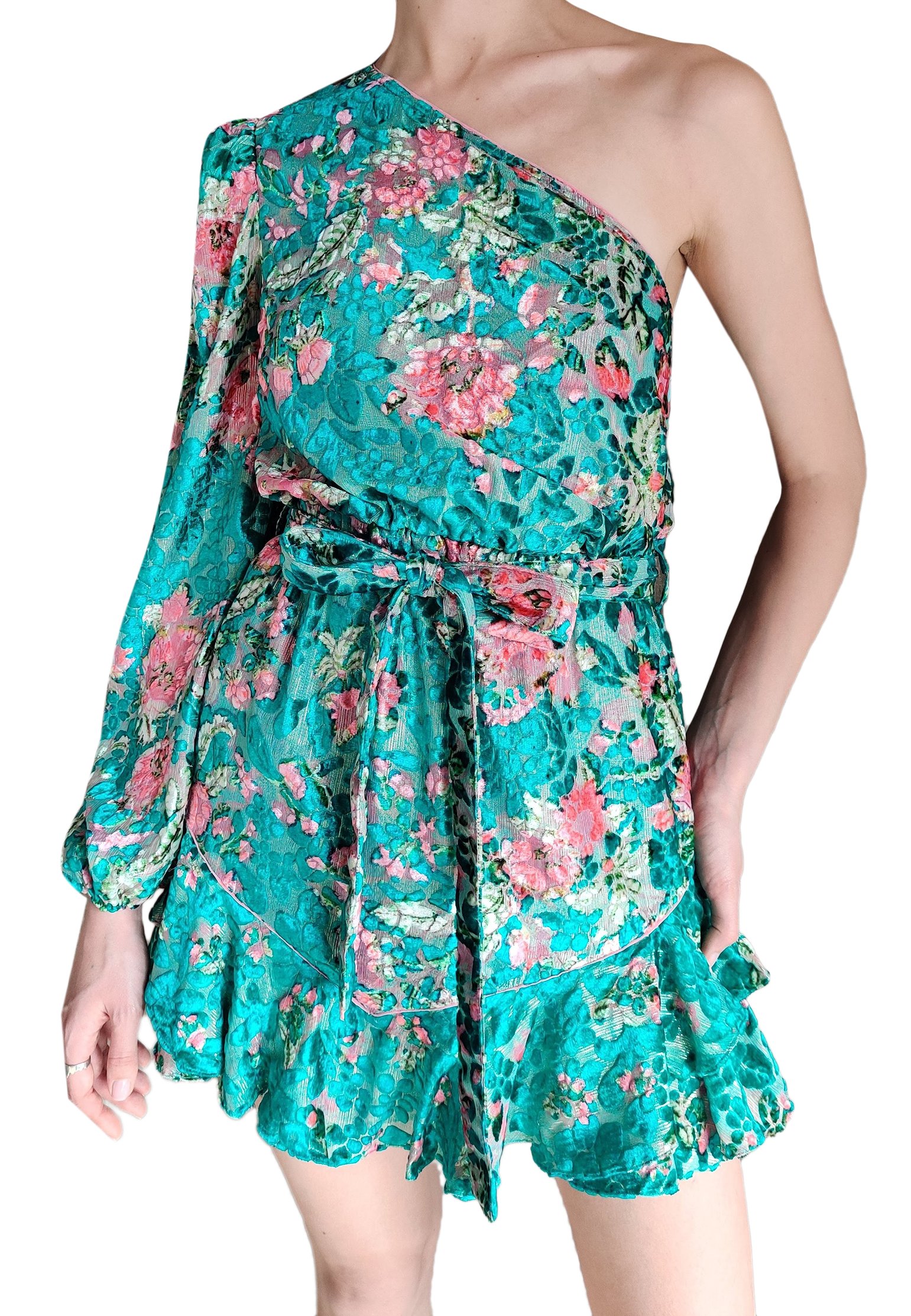 Dress HEMANT&NANDITA Color: green (Code: 750) in online store Allure