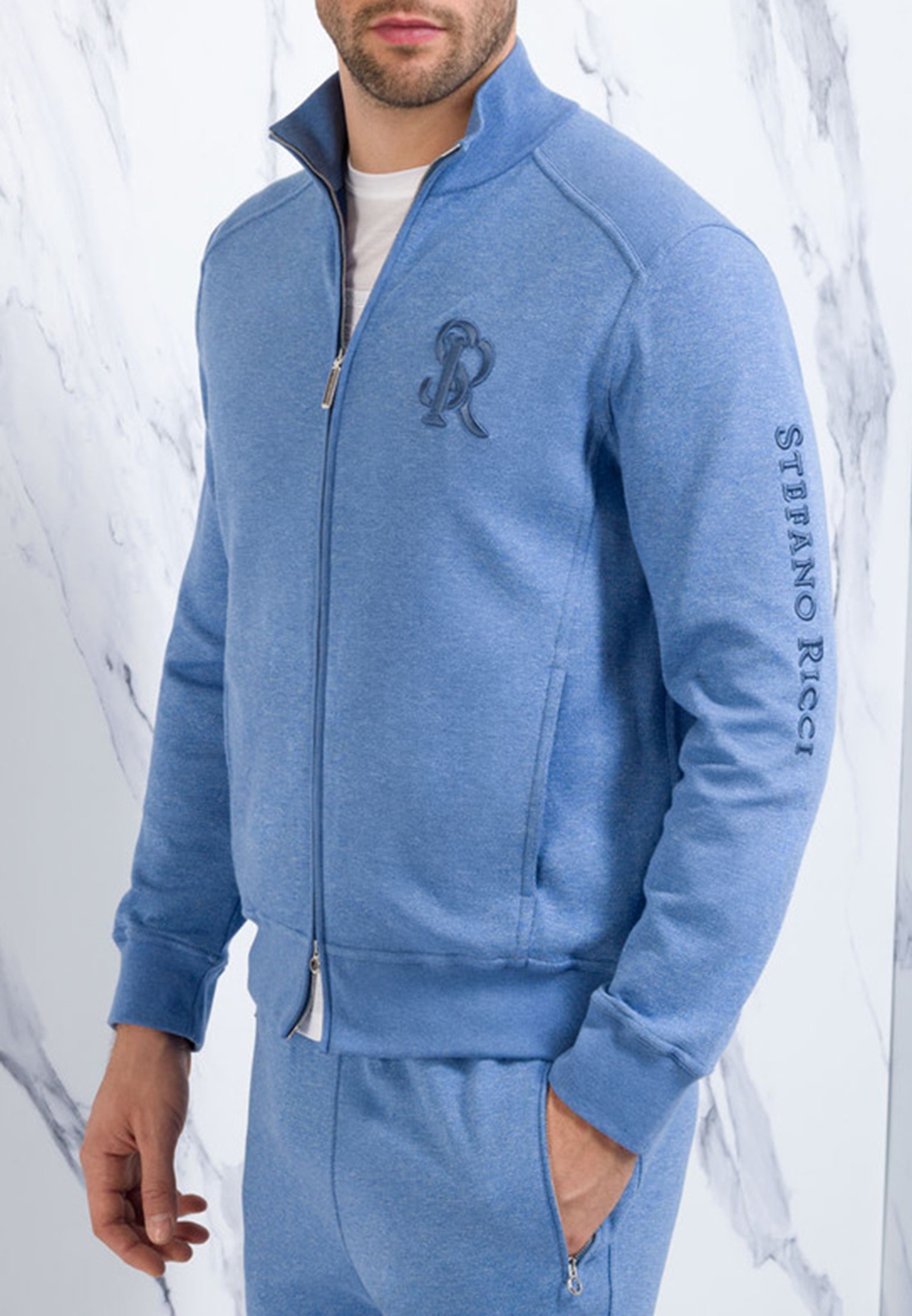 Sweatshirt STEFANO RICCI Color: blue (Code: 650) in online store Allure