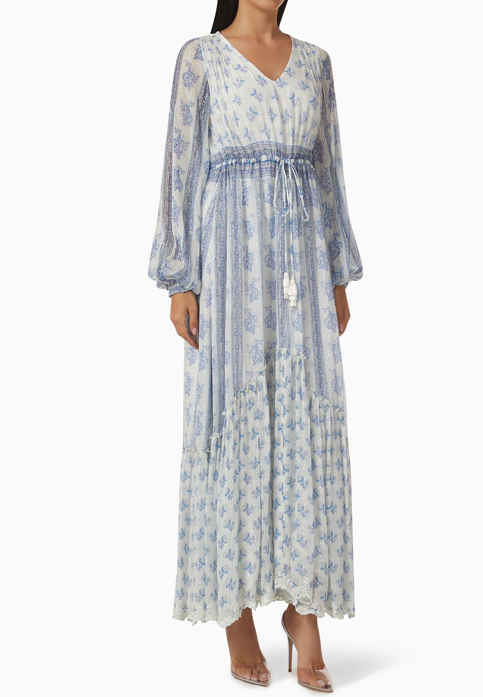 Dress HEMANT&NANDITA Color: white (Code: 1124) in online store Allure