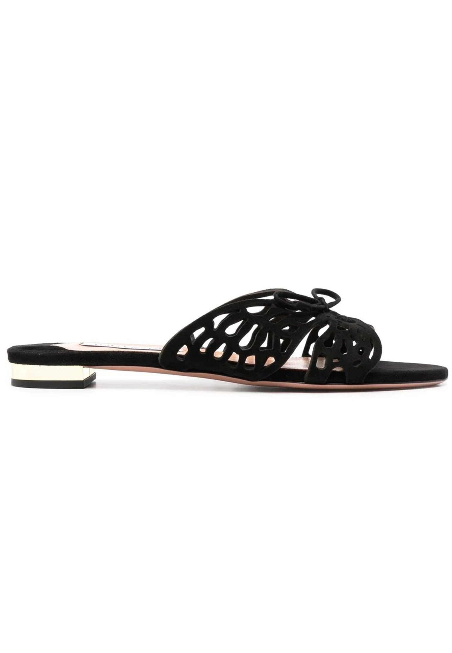 Sandals AQUAZZURA Color: black (Code: 656) in online store Allure