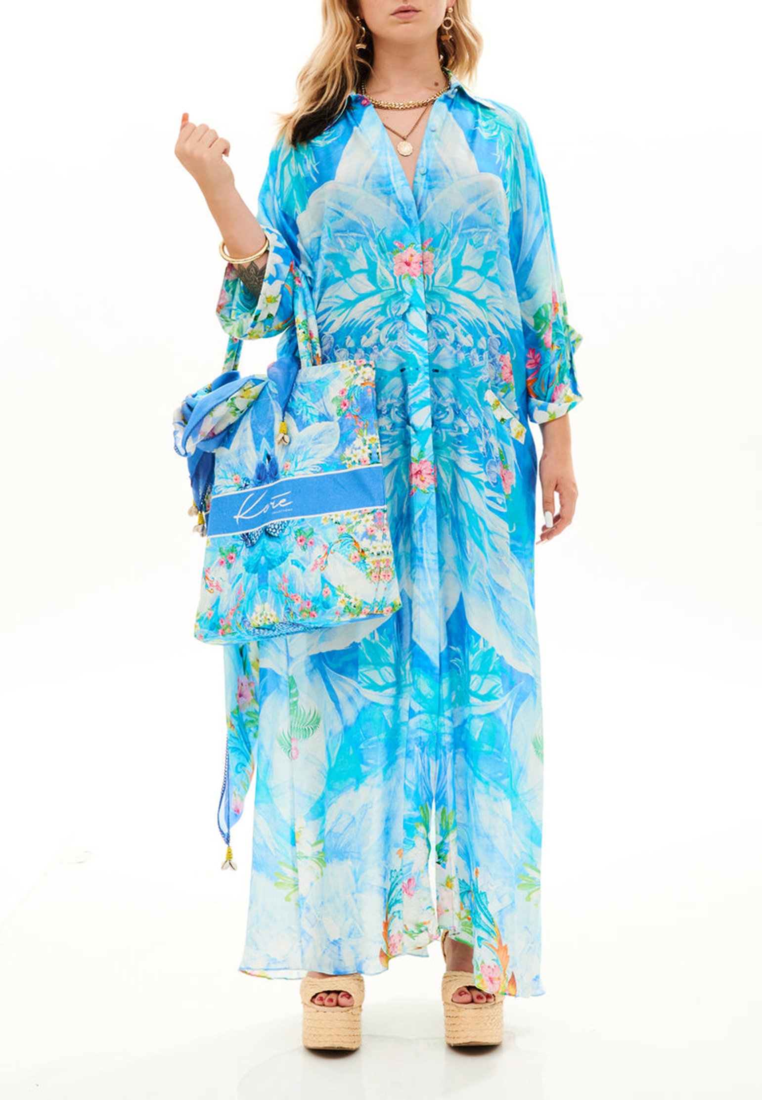 Dress KORE' COLLECTIONS Color: blue (Code: 2309) in online store Allure