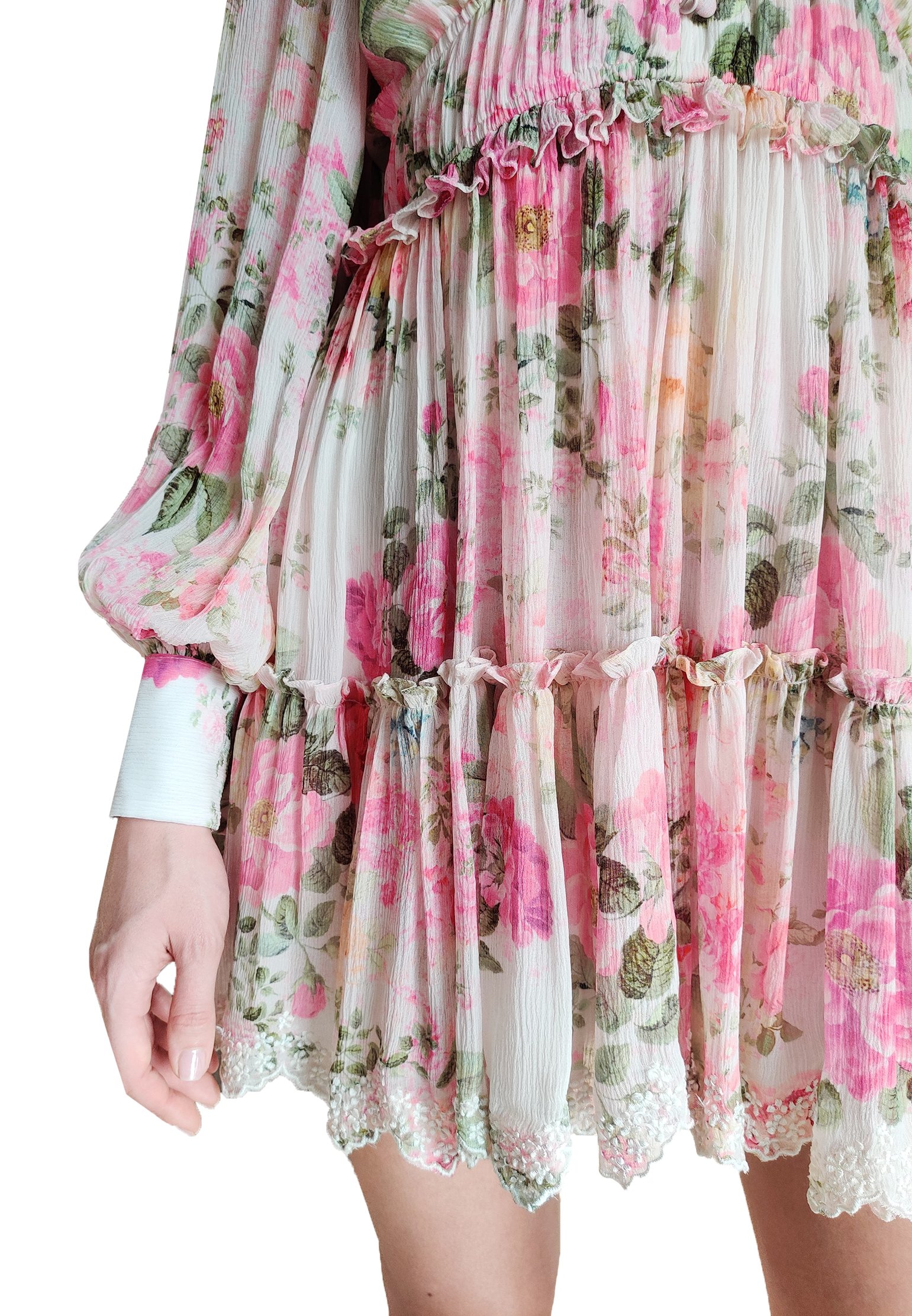 Dress HEMANT&NANDITA Color: white (Code: 757) in online store Allure