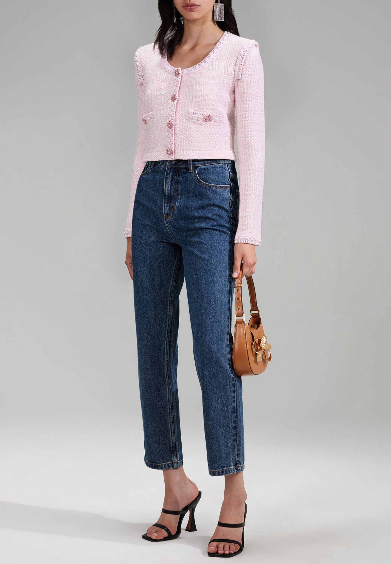 Cardigan SELF-PORTRAIT Color: pink (Code: 2246) in online store Allure