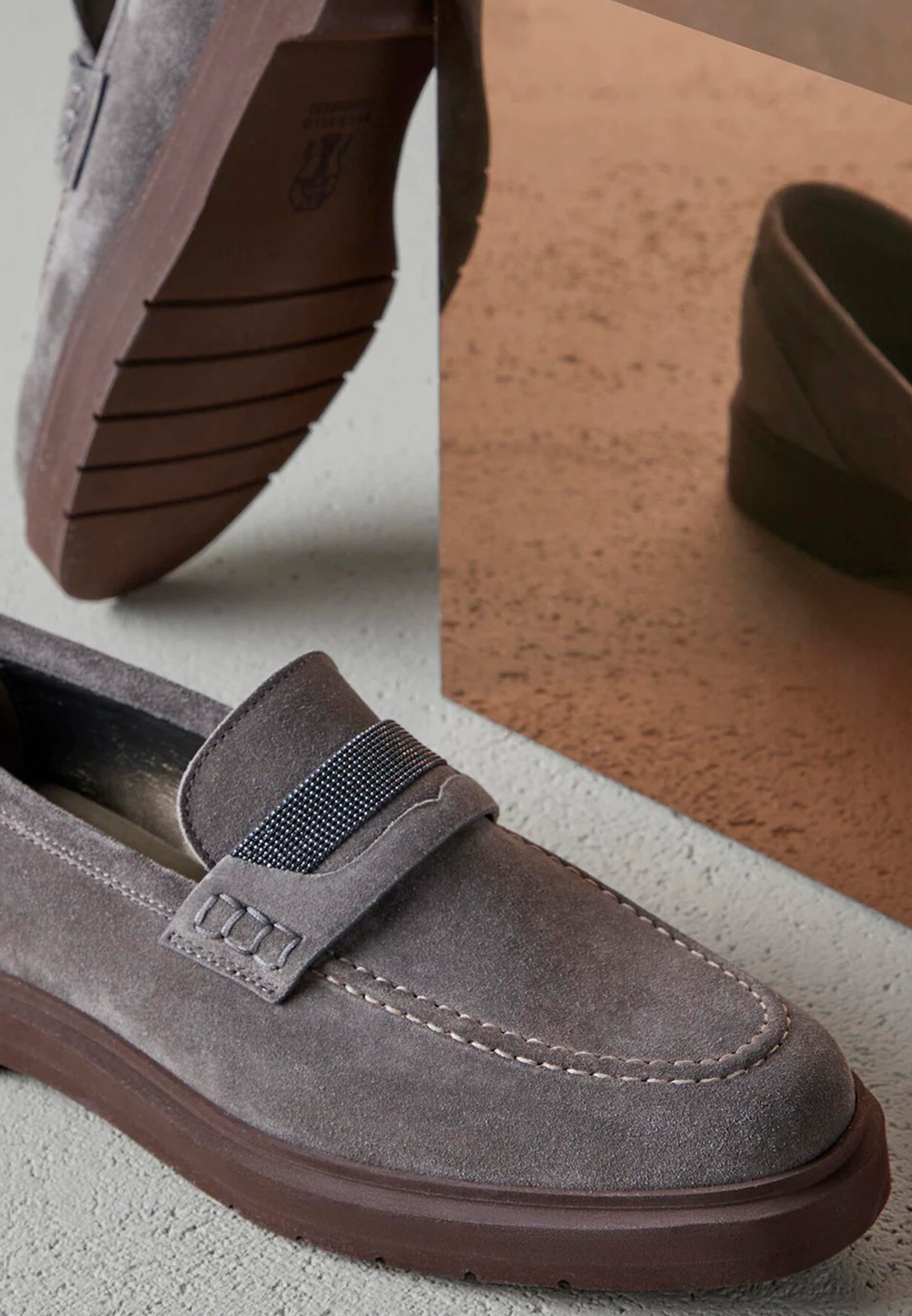 Loafers BRUNELLO CUCINELLI Color: grey (Code: 1191) in online store Allure