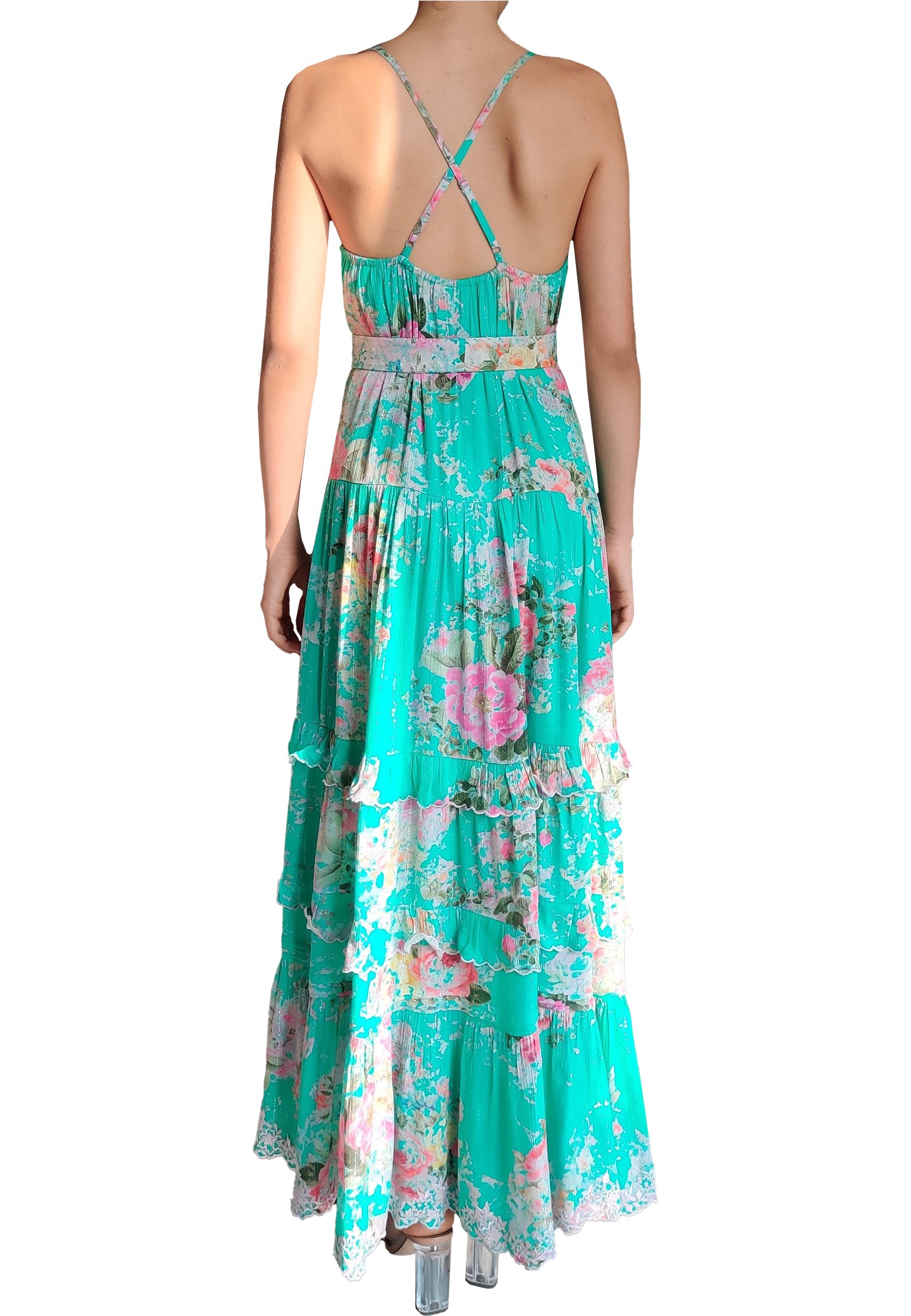 Dress HEMANT&NANDITA Color: green (Code: 756) in online store Allure