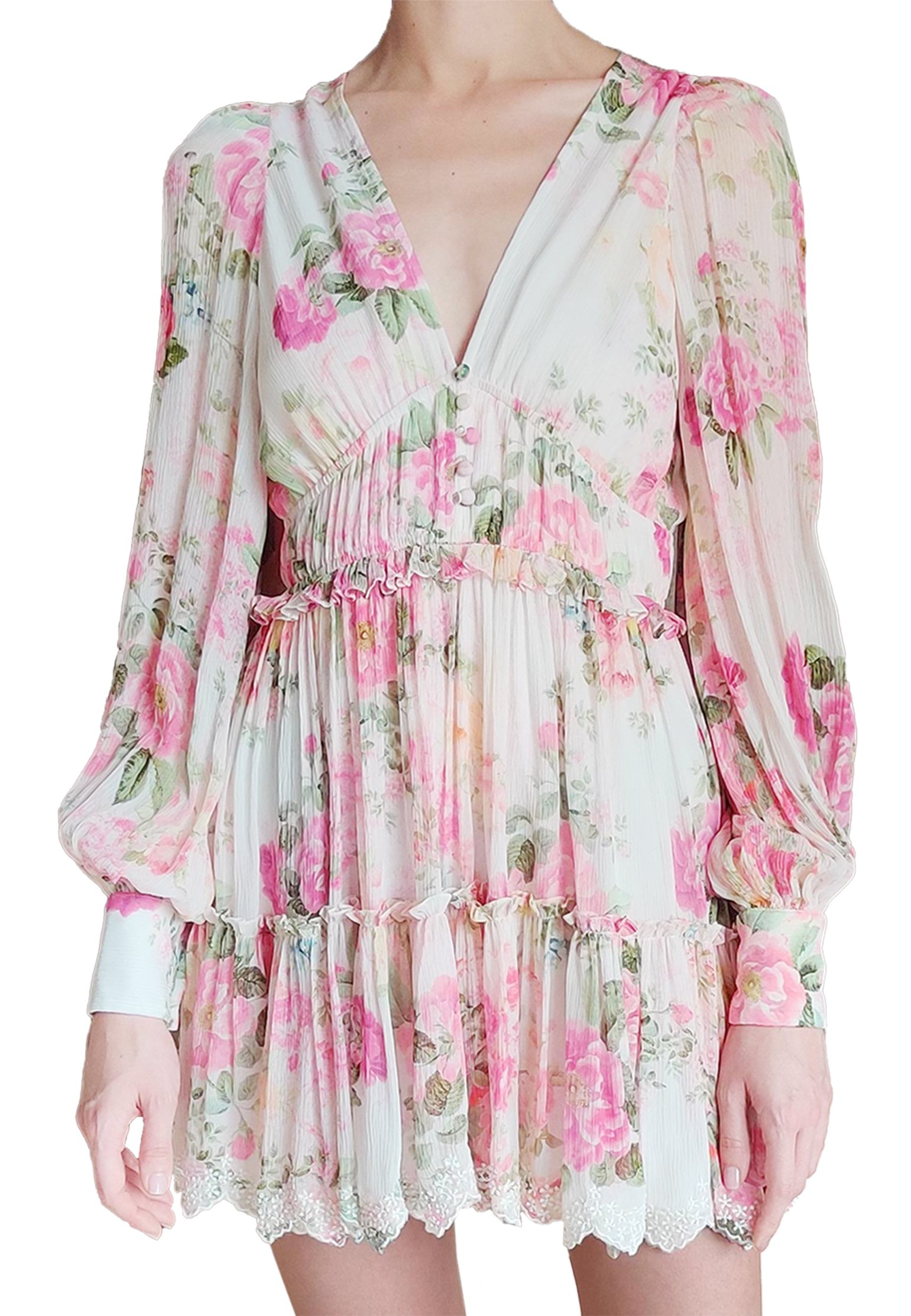 Dress HEMANT&NANDITA Color: white (Code: 757) in online store Allure
