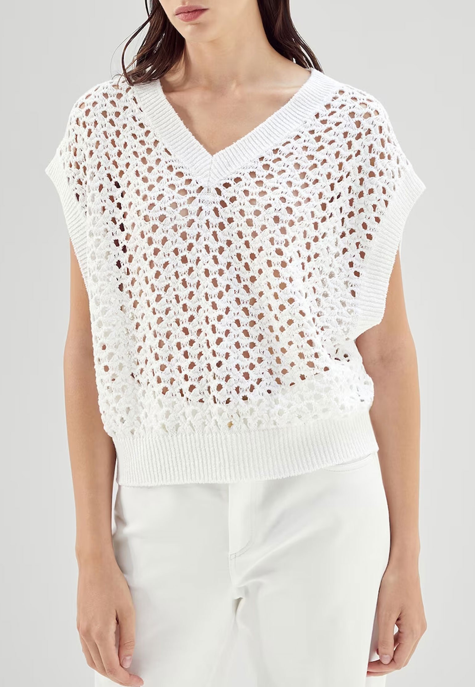 Maille BRUNELLO CUCINELLI Color: white (Code: 3238) in online store Allure
