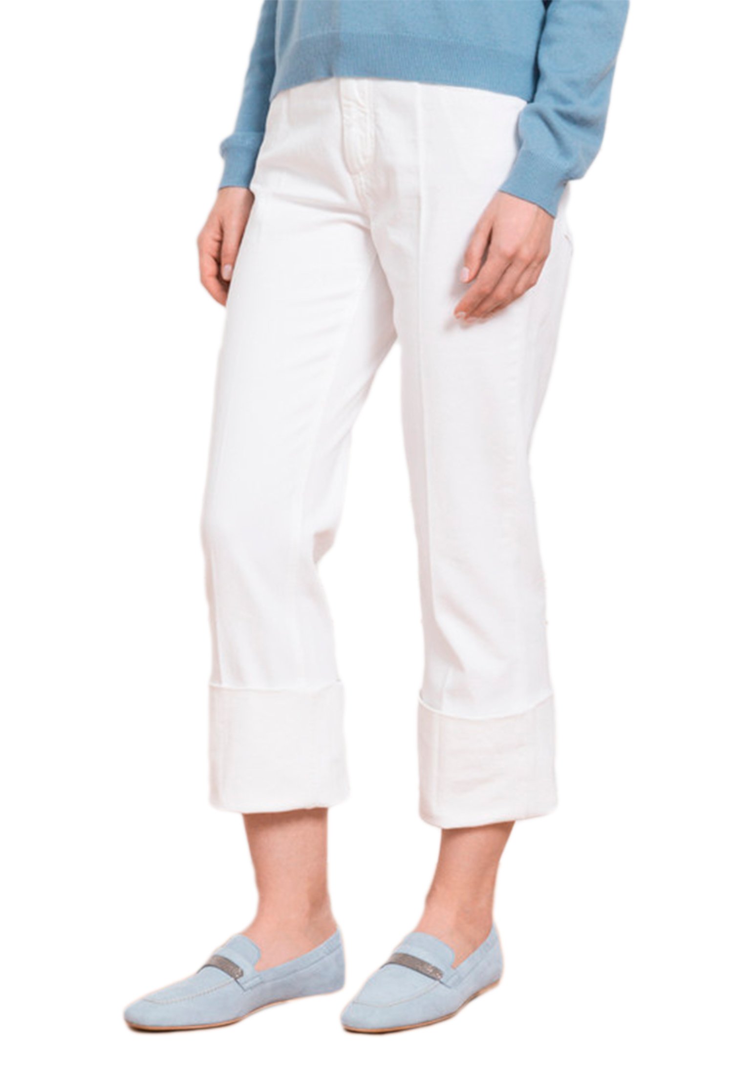 Pants BRUNELLO CUCINELLI Color: white (Code: 367) in online store Allure