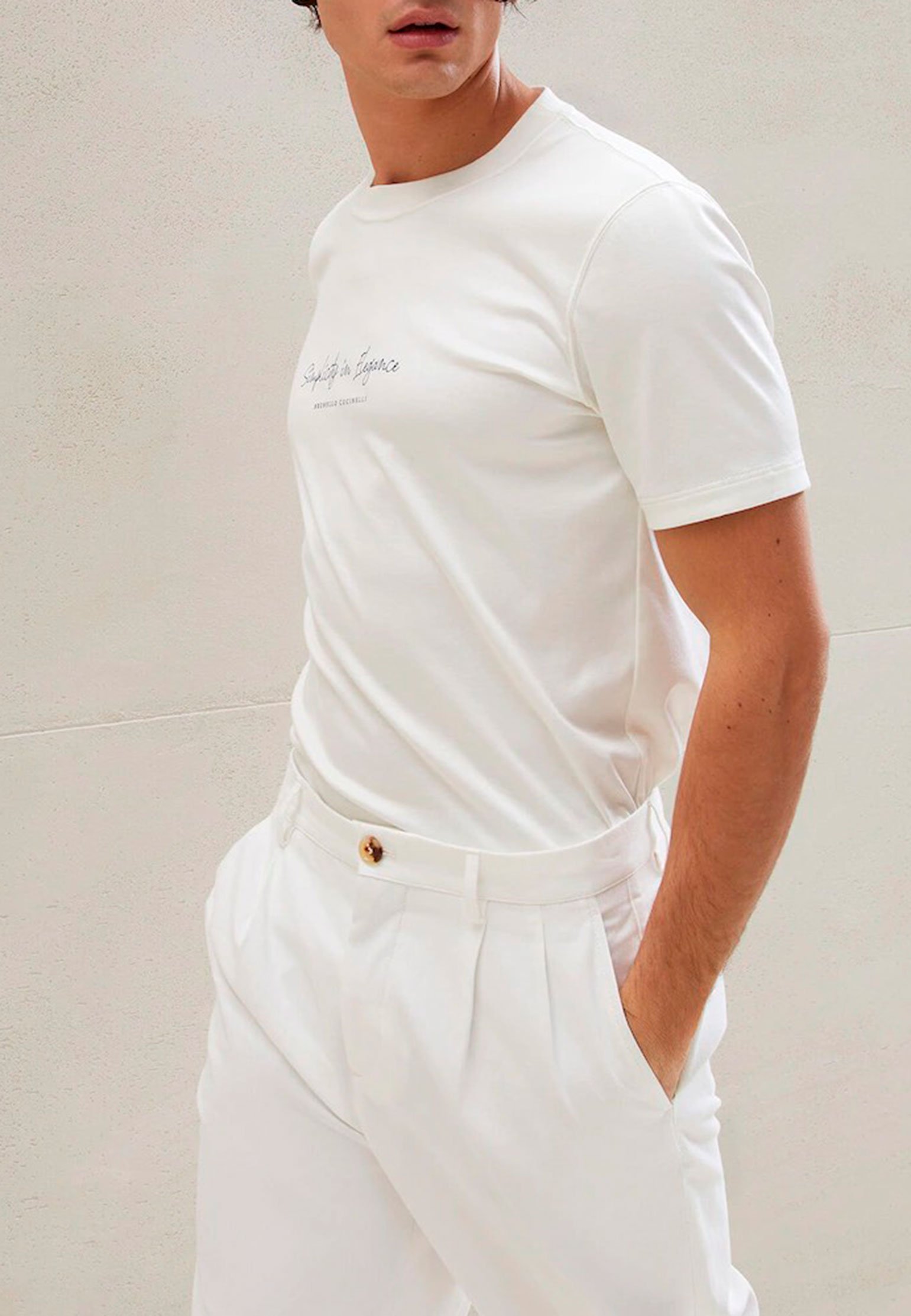T-Shirt BRUNELLO CUCINELLI Color: white (Code: 716) in online store Allure