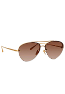Sunglasses LINDA FARROW Color: gold (Code: 4027) - Photo 2