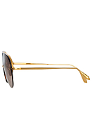 Sunglasses LINDA FARROW Color: gold (Code: 4027) - Photo 3
